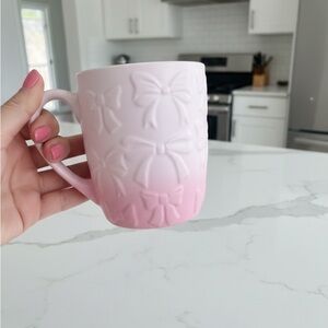 Charming Pink Bow Embossed Mug